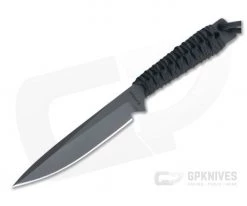 M. Strider Knives WP Hand Ground Spear Point Black PSF27 Black Paracord 0123