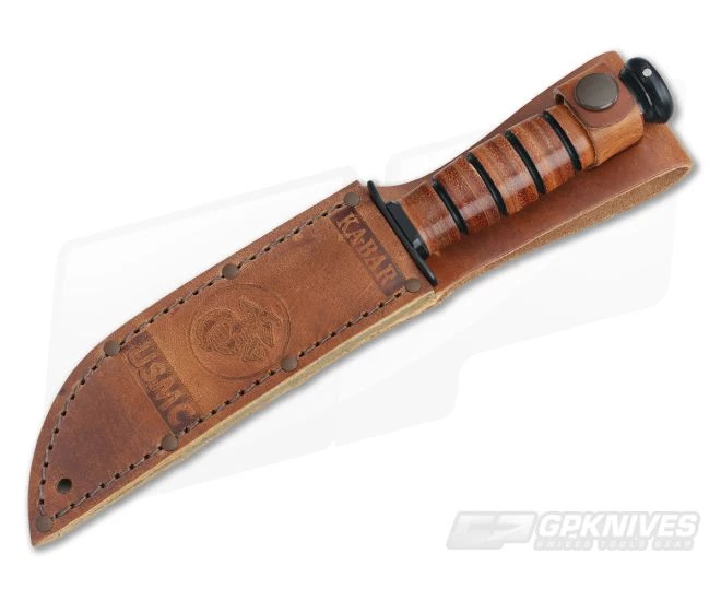 Kabar USMC Short Knife Leather Handle 1250 2 Kabar USMC Short Knife Leather Handle 1250 - Image 2