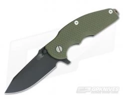 Hinderer Knives Jurassic Black DLC 3.25" OD Green XM G10 SpearPoint