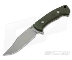 Hinderer Ranch Bowie Stonewashed CPM-3V Green Micarta Fixed Blade 0649