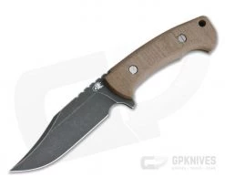 Hinderer Ranch Bowie Battle Black CPM-3V Natural Micarta Fixed Blade