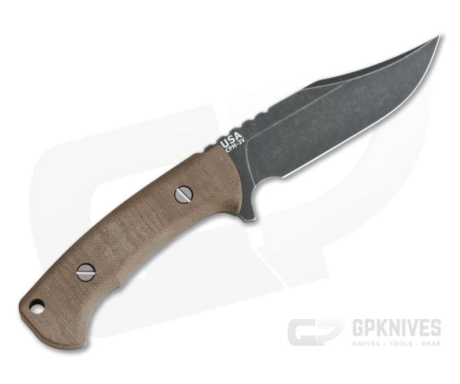 Hinderer Ranch Bowie Battle Black CPM-3V Natural Micarta Fixed Blade 3 Hinderer Ranch Bowie Battle Black CPM-3V Natural Micarta Fixed Blade - Image 3