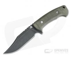 Hinderer Ranch Bowie Battle Black CPM-3V Green Micarta Fixed Blade