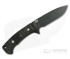 Hinderer Ranch Reserve Drop Point Battle Black CPM-3V Burlap Black Micarta Fixed Blade 0887 -Camping Knives best sale 0887 3