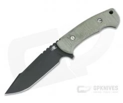 Hinderer Ranch Reserve Harpoon Spanto Battle Black CPM-3V Green Micarta Fixed Blade 0888