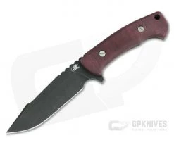 Hinderer Ranch Reserve Harpoon Spanto Battle Black CPM-3V Burgundy Micarta Fixed Blade 0890