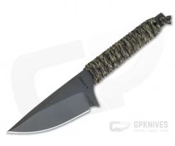 M. Strider Knives WP Hand Ground Wide Spear Point Black PSF27 Camo Paracord