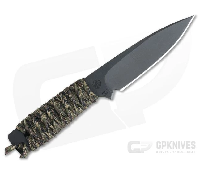 M. Strider Knives WP Hand Ground Spear Point Black PSF27 Camo Paracord 3 M. Strider Knives WP Hand Ground Spear Point Black PSF27 Camo Paracord - Image 3