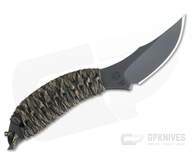 M. Strider Knives WP Hand Ground Trailing Point Black PSF27 Camo Paracord 3 M. Strider Knives WP Hand Ground Trailing Point Black PSF27 Camo Paracord - Image 3
