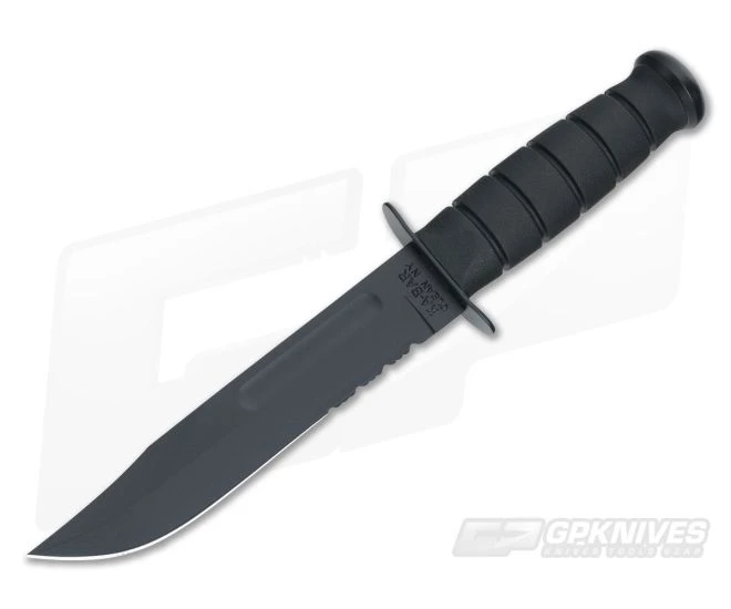 Kabar USMC Fighting Utility Knife Black Serrated Composite Sheath 1214 1 Kabar USMC Fighting Utility Knife Black Serrated Composite Sheath 1214