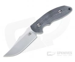Hinderer Emmett Bowie Stonewashed 20CV Black Micarta Fixed Blade 1277