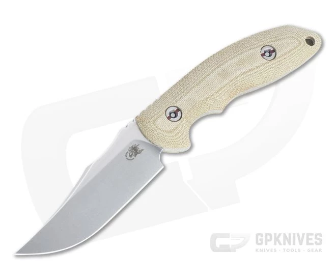 Hinderer Emmett Bowie Stonewashed 20CV Natural Micarta Fixed Blade 1279 1 Hinderer Emmett Bowie Stonewashed 20CV Natural Micarta Fixed Blade 1279