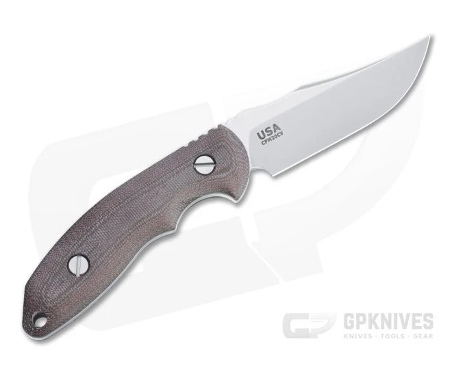 Hinderer Emmett Bowie Stonewashed 20CV Burgundy Micarta Fixed Blade 1280 3 Hinderer Emmett Bowie Stonewashed 20CV Burgundy Micarta Fixed Blade 1280 - Image 3