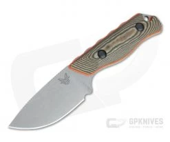 Benchmade Hunt Hidden Canyon Hunter Stonewashed S90V Richlite Orange G10 Fixed Blade Knife 15017-1