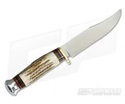 Linder Knives Large Traveller Bowie Stag Handle 190112 -Camping Knives best sale 190112 3