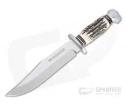Linder Knives Solingen Original Bowie Stag Handle Fixed Blade 196020