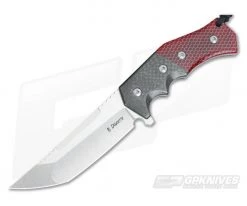 Randy Doucette Shogun Red C-Tek and Carbon Fiber CPM 10V Fixed Blade with Gosolov Bead