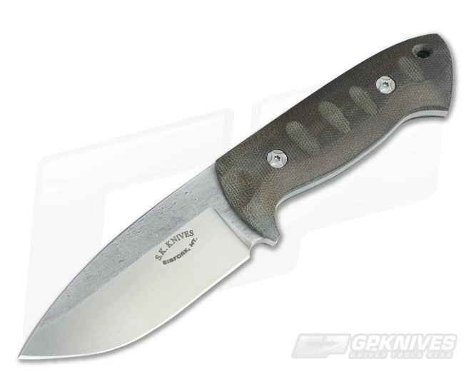 Steve Kelly S.K. Knives Custom Bushman S30V Fixed Blade Green Canvas Micarta 1 Steve Kelly S.K. Knives Custom Bushman S30V Fixed Blade Green Canvas Micarta