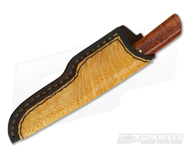 Burr Oak Custom Bird & Trout Bold Twist Damascus Ebony & Afzelia Burl 2 Burr Oak Custom Bird & Trout Bold Twist Damascus Ebony & Afzelia Burl - Image 2
