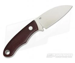 Tom Krein Custom Micro Chef Burgundy Micarta Satin D2 EDC Fixed Blade -Camping Knives best sale 3892 3