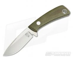 Tom Krein Custom TK-4 Drop Point Hunter Green Micarta Satin D2 Fixed Blade