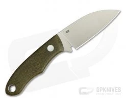 Tom Krein Custom Micro Chef Green Canvas Micarta Satin D2 EDC Fixed Blade -Camping Knives best sale 3934 3