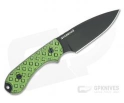 Bradford Guardian3 False Edge GPK Exclusive Black DLC Rex 45 Toxic Green/Black G10 Fixed Blade -Camping Knives best sale 3fe 010b rex45 3