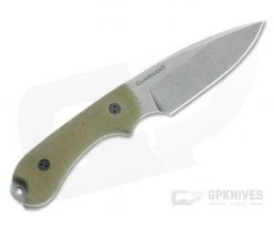 Bradford Guardian3 False Edge GPK Exclusive Stonewashed Rex 45 3D Green Micarta Fixed Blade -Camping Knives best sale 3fe 102 rex45 3