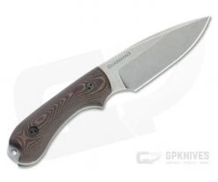 Bradford Guardian3 False Edge GPK Exclusive Stonewashed Rex 45 3D Chocolate/Red Richlite Fixed Blade -Camping Knives best sale 3fe 117 rex45 3