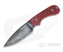 Bradford Knives Guardian3 Full Flat Grind Red G10 Nimbus 3V Fixed Blade Knife