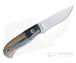 Mike Irie Model 110 Satin CPM-154 G10 Bolstered Blue Resin Maple Burl Wood 4043 -Camping Knives best sale 4043 3