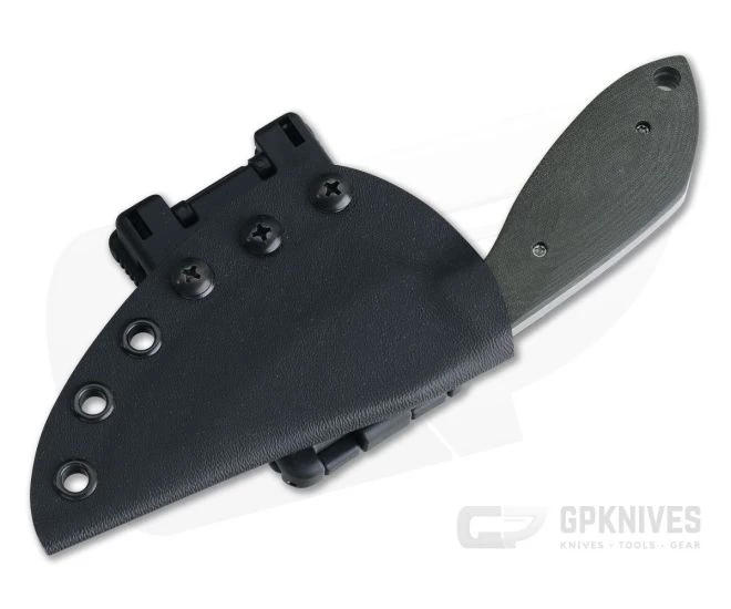 Trash Panda Knives Mini Panda Stonewashed CPM-3V Fixed Blade Green Micarta 4059 2 Trash Panda Knives Mini Panda Stonewashed CPM-3V Fixed Blade Green Micarta 4059 - Image 2