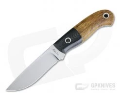 Mike Irie Model 110 Satin CPM-154 Black Linen Micarta Bolstered Stabilized Maple 4174