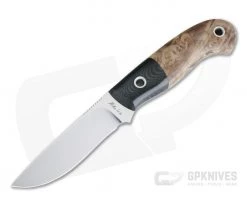 Mike Irie Model 110 Satin CPM-154 Black Linen Micarta Bolstered Stabilized Maple 4178