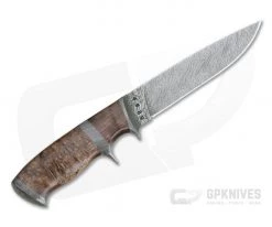 Olamic Cutlery Suna Karelian Birch Damascus Fittings Damascus Fixed Blade 4215 -Camping Knives best sale 4215 3