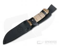 Olamic Cutlery Suna Stacked Birch Bronze Fittings Damascus Fixed Blade 4216 -Camping Knives best sale 4216 2