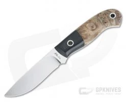 Mike Irie Model 110 Drop Point CPM-154 Micarta Bolstered Stabilized Dyed Maple Burl 4273