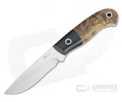 Mike Irie Model 110 Spear Point CPM-154 Micarta Bolstered Stabilized Dyed Maple Burl 4276