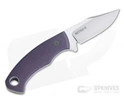Tom Krein Custom Pocket Bowie Blasted Purple G10 Satin Nitro-V Fixed Blade -Camping Knives best sale 4390 3