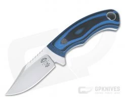 Tom Krein Custom Pocket Bowie Blasted Blue/Black G10 Satin Nitro-V Fixed Blade