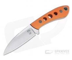 Tom Krein Custom TK-11 Wharncliffe Blasted Orange G10 Satin Nitro-V Fixed Blade