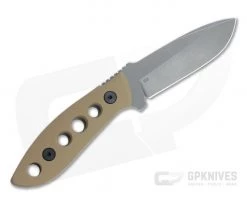 Tom Krein K9 Model 6 Drop Point Stonewashed D2 Blasted Tan G10 Fixed Blade 4573 -Camping Knives best sale 4573 3