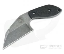 Trash Panda Knives F Off Stonewashed CPM-3V Grooved Carbon Fiber Fixed Blade Knife 4654