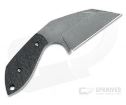Trash Panda Knives F Off Stonewashed CPM-3V Grooved Carbon Fiber Fixed Blade Knife 4654 -Camping Knives best sale 4654 3