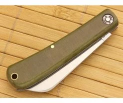 Farm and Field Tool Hayn' Helper Sheepfoot Green Linen Micarta -Camping Knives best sale 473116 glm 2