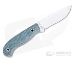 Mike Irie Model 110 Drop Point CPM-154 Blue Burlap Micarta Fixed Blade 4741 -Camping Knives best sale 4741 3