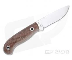 Mike Irie Model 110 Drop Point CPM-154 Brown Burlap Micarta Fixed Blade 4743 -Camping Knives best sale 4743 3