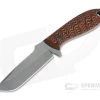 Tom Krein Custom Tank Tanto Acid Washed Nitro-V Anso Milled Pumpkin G10 Fixed Blade