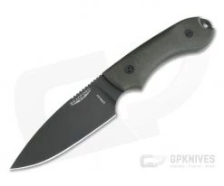 Bradford Knives Guardian4 Full Flat Grind 3D OD Green Micarta DLC 3V Fixed Blade Knife