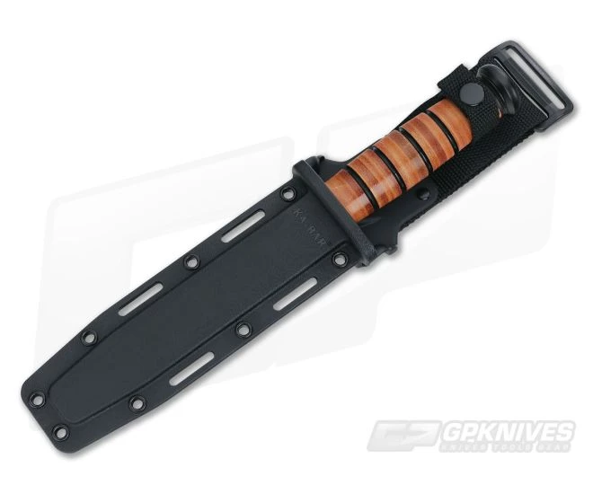 Kabar USMC Fighting Utility Knife Leather Handle MOLLE Sheath 5017 2 Kabar USMC Fighting Utility Knife Leather Handle MOLLE Sheath 5017 - Image 2